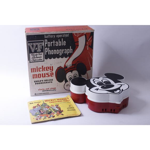 In need of reapair Mickey Mouse Portable Phonograph, Model B20, Vanity Fair, - Picture 1 of 5